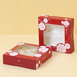 กล่องบราวนี่ ลาย Chinese Plum 15x15x4 ซม.