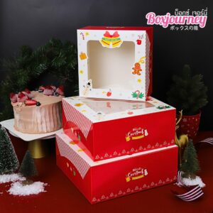กล่องเค้ก 3 ปอนด์ ลาย Hello Christmas.